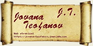 Jovana Teofanov vizit kartica